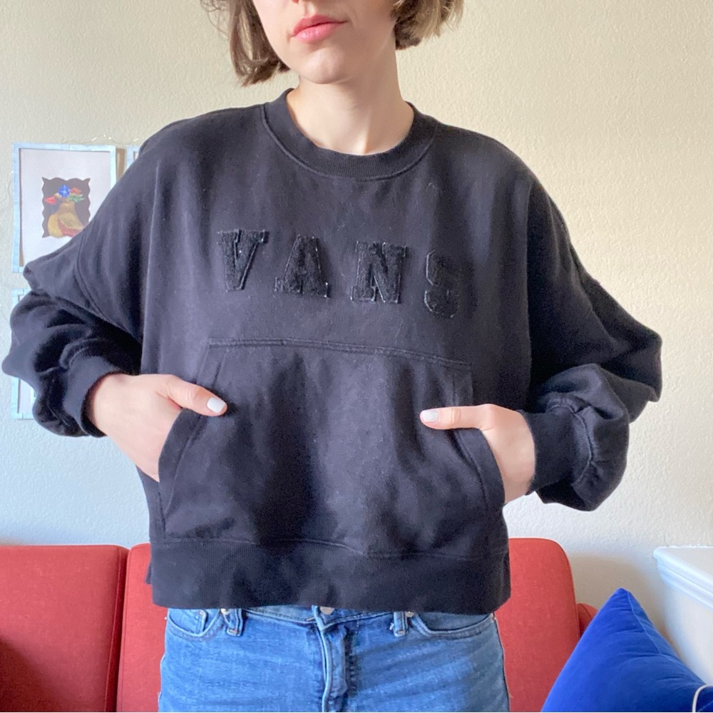 Vans Cropped Relaxed Black Sweatshirt
